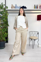 Pantalone flare in popeline EMME