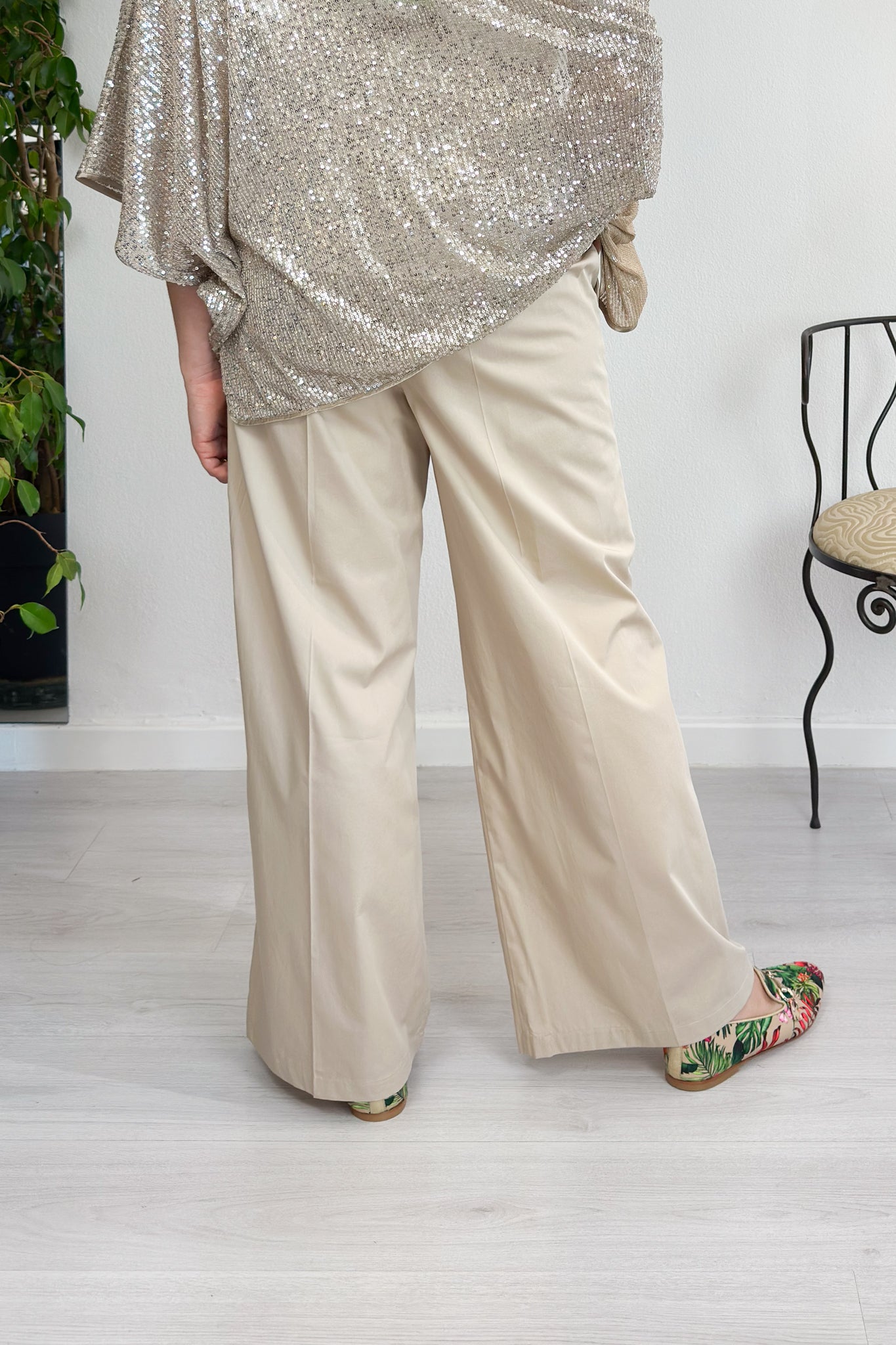 Pantalone flare in popeline EMME