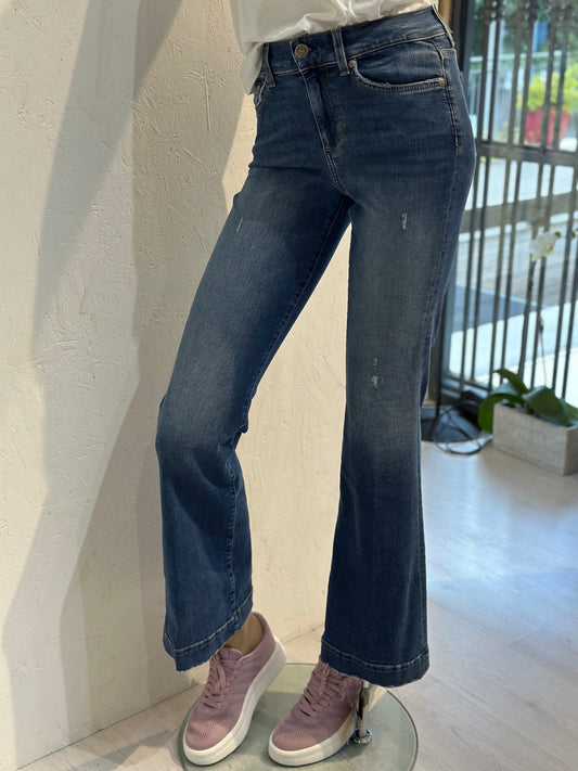 Jeans a zampa Liu.Jo con strass sulla tasca
