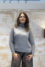 Maglia collo alto grigio melange KAOS