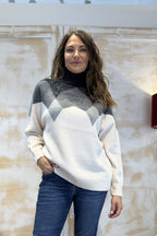 Maglia con rombi e lurex KAOS