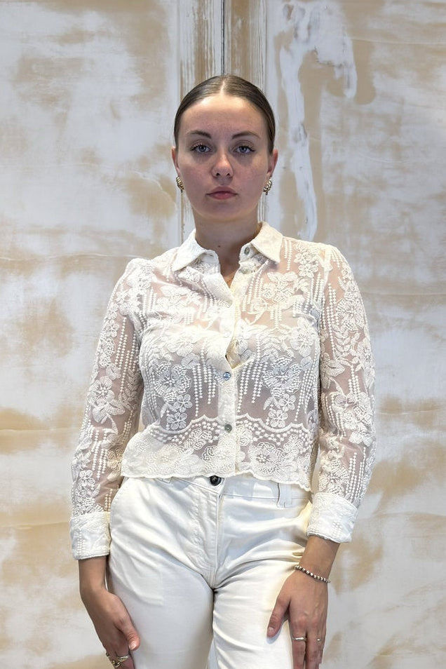 Camicia in tulle ricamato EMME