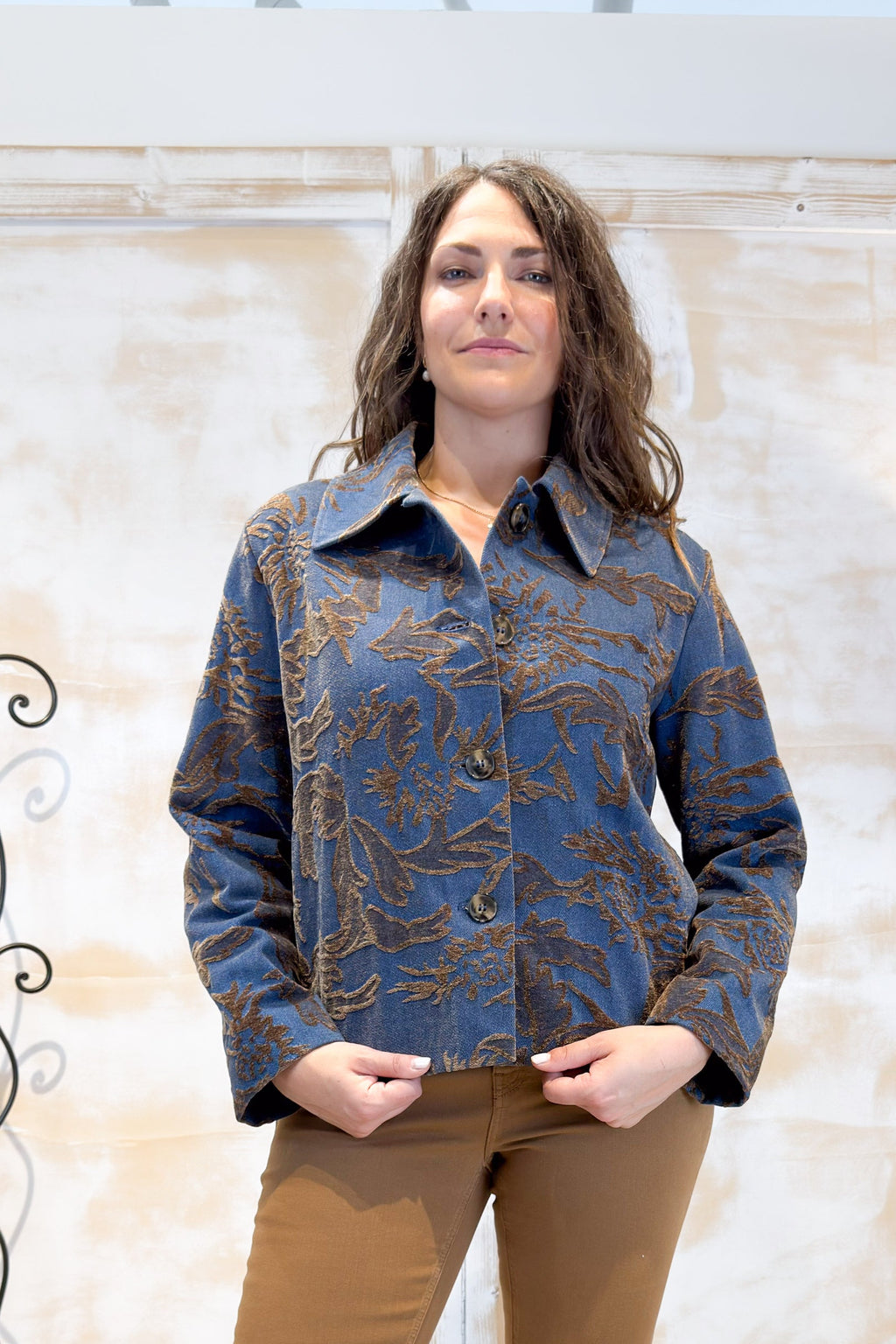 Giacca in denim jacquard EMME