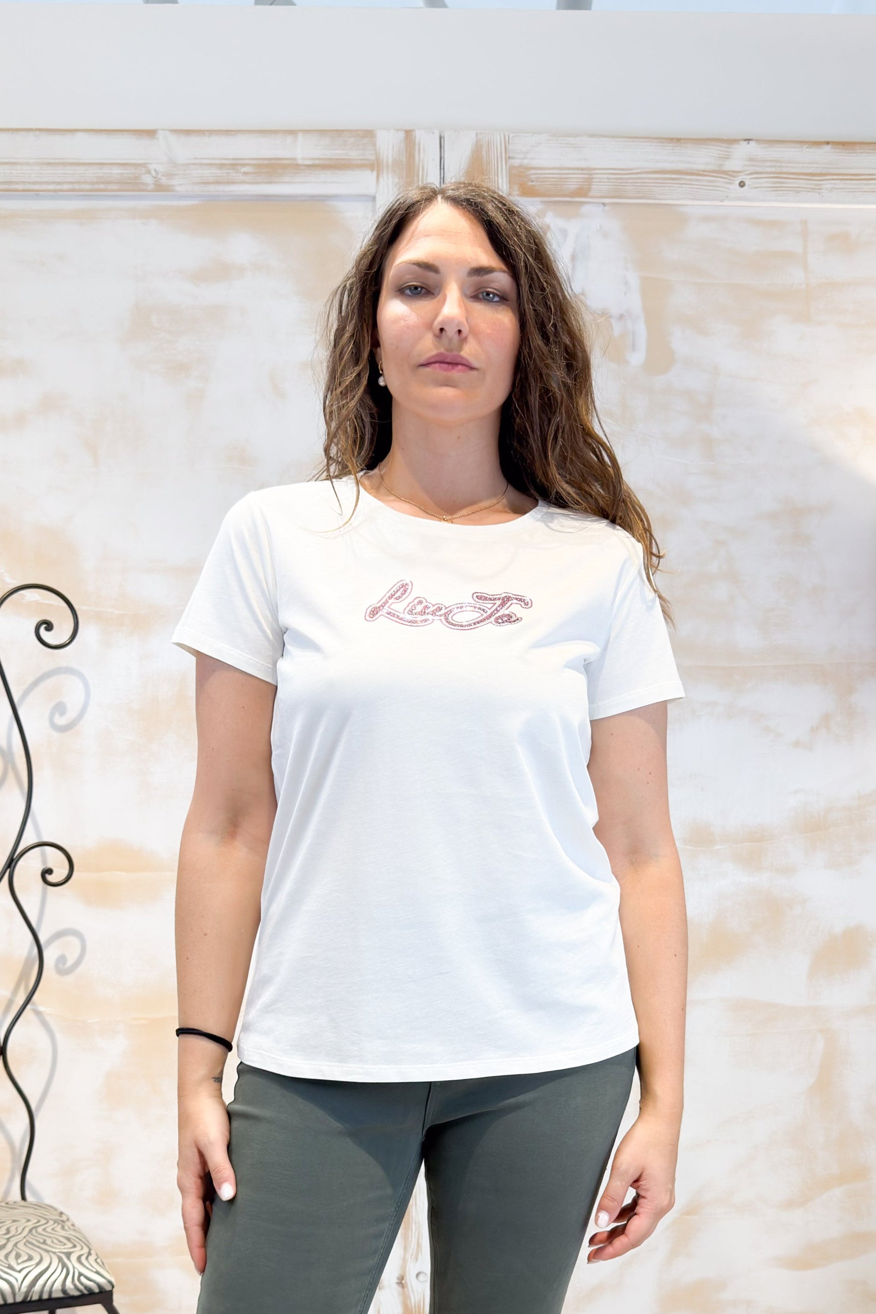 T-shirt con logo m/c LIU JO