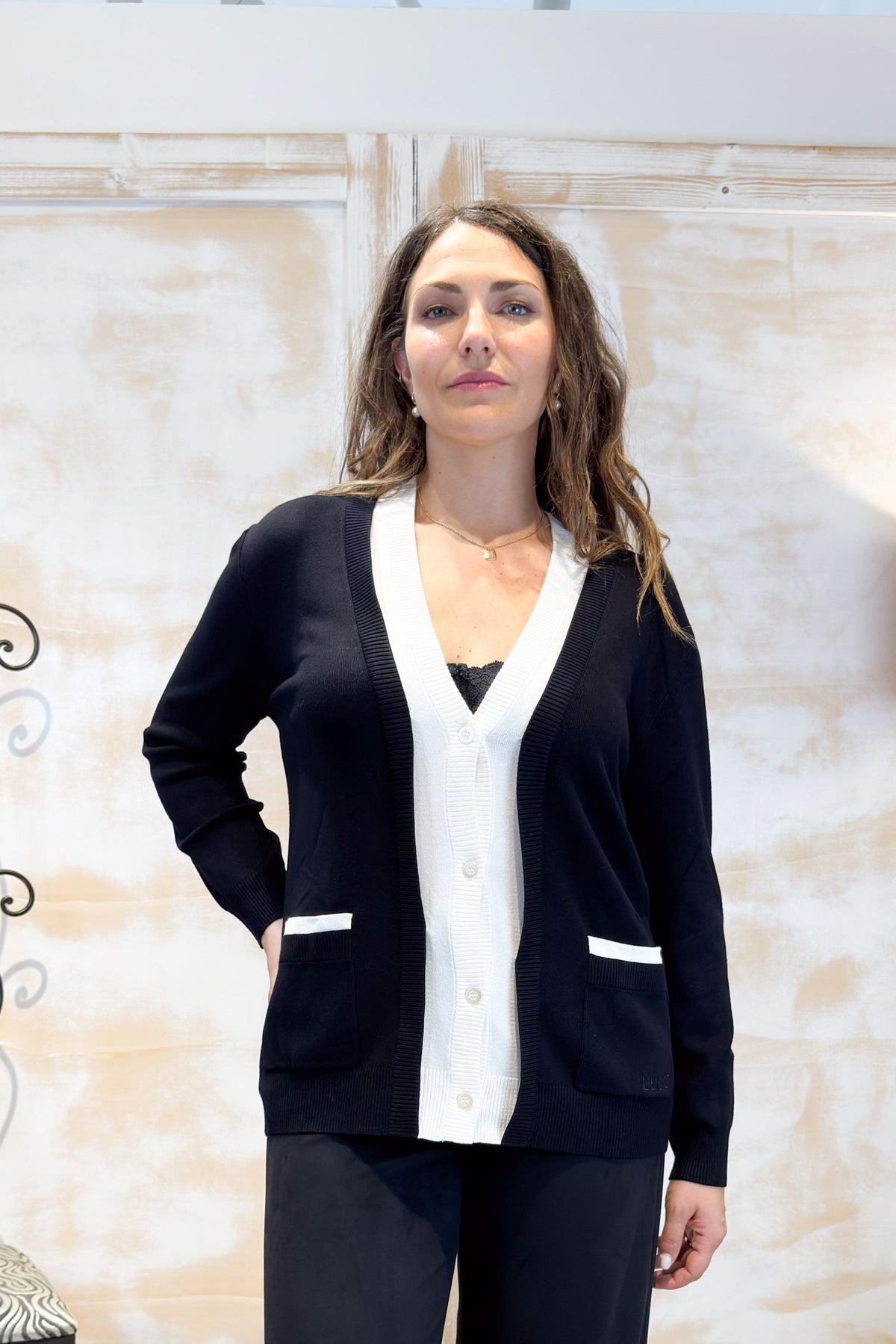 Maglia aperta bicolor LIU JO