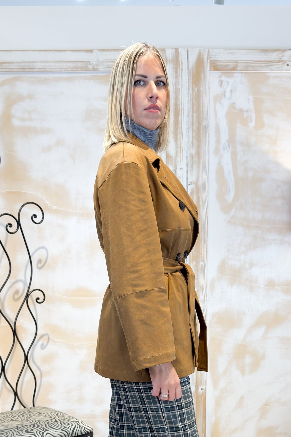 Cappotto in jersey suede EMME