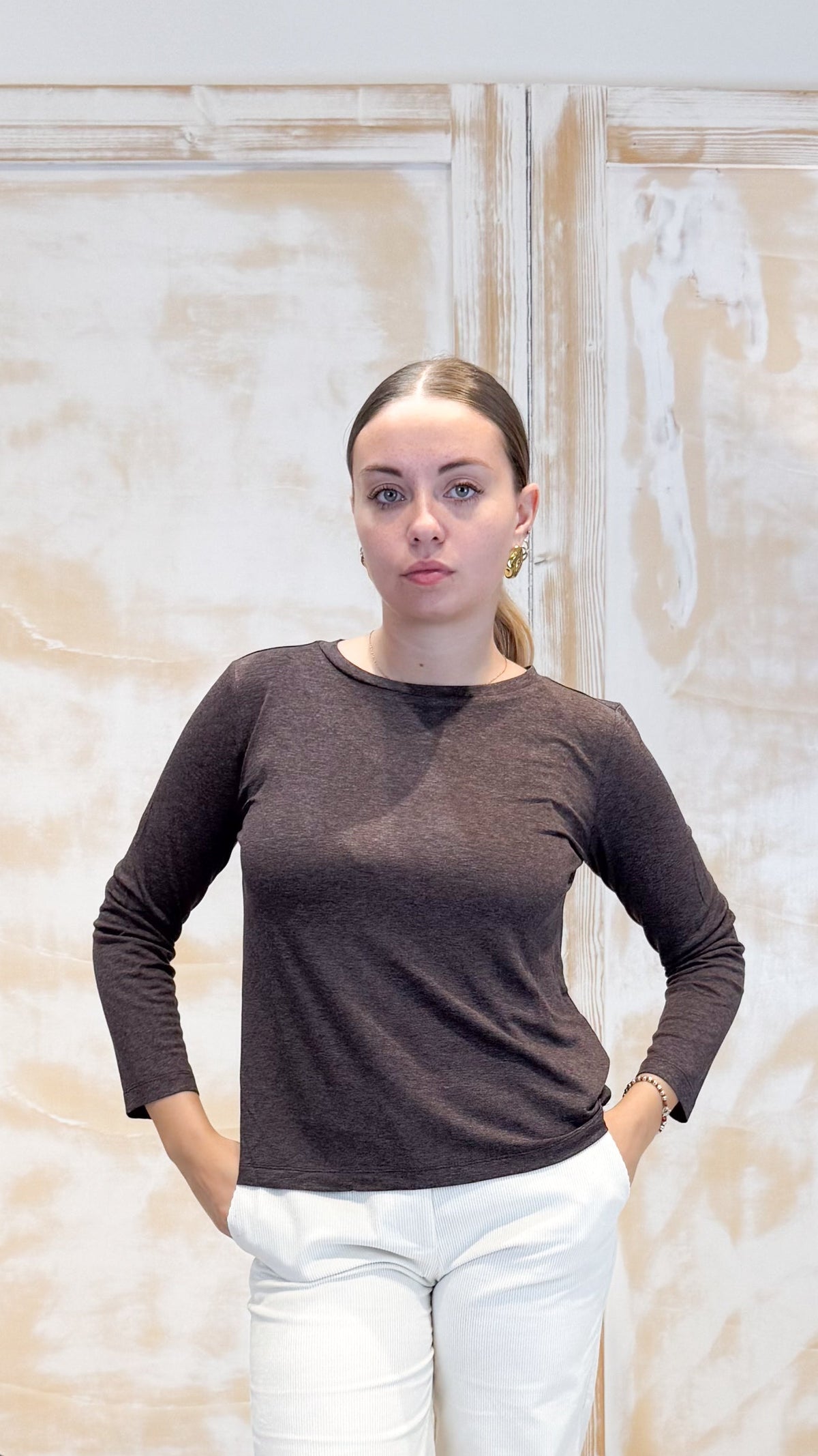 T-shirt in viscosa stretch EMME