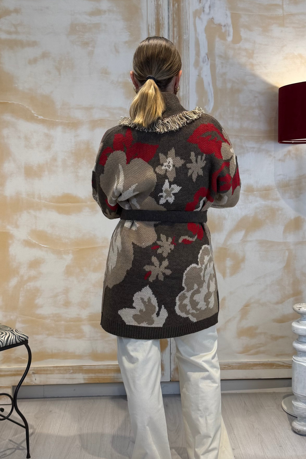 Maglia cardigan a fantasia etnica KAOS
