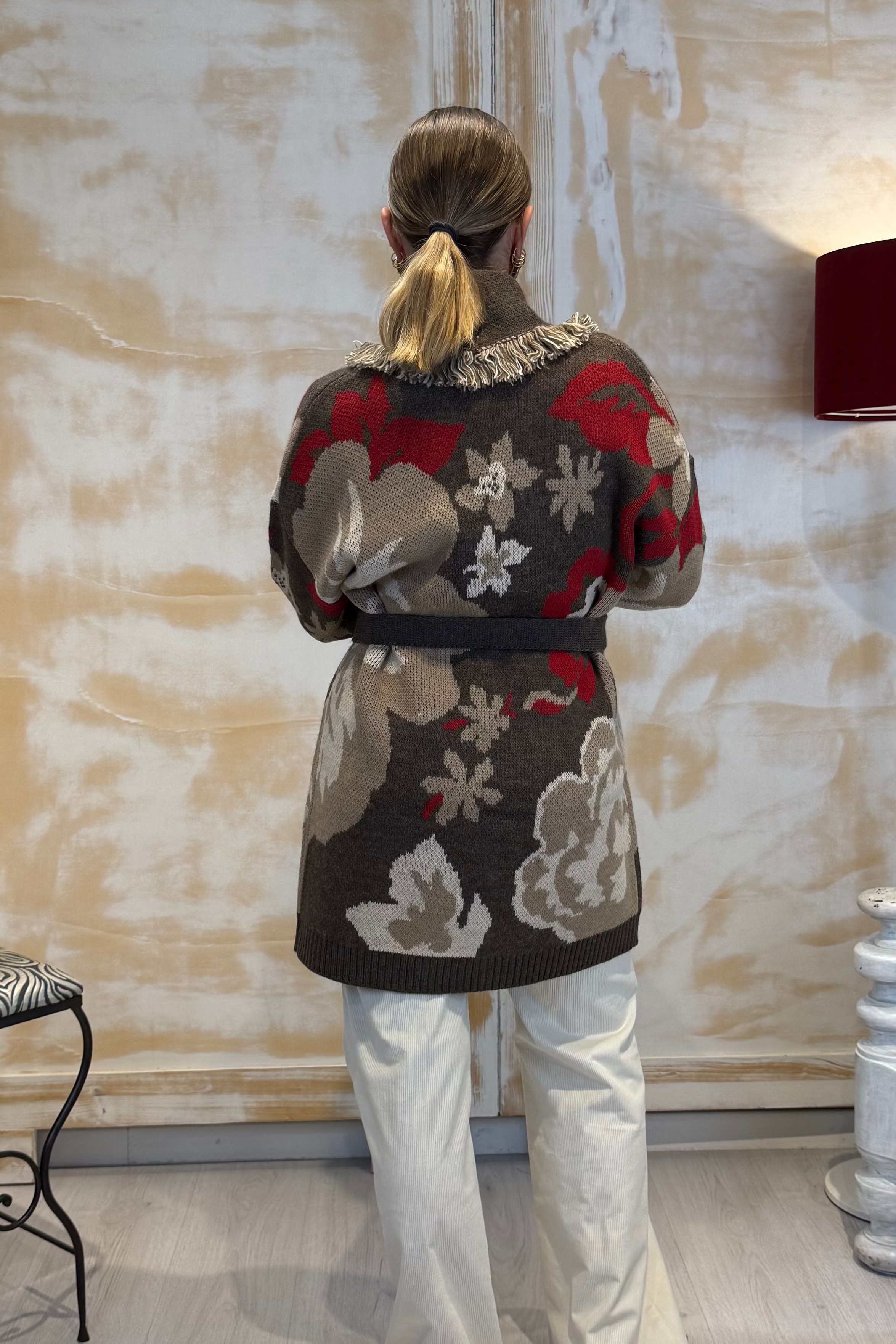 Maglia cardigan a fantasia etnica KAOS