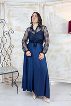 Camicia in pizzo chantilly EMME - Blu