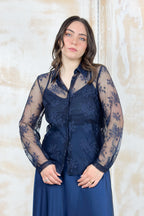Camicia in pizzo chantilly EMME - Blu