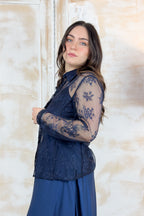 Camicia in pizzo chantilly EMME - Blu