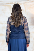 Camicia in pizzo chantilly EMME - Blu