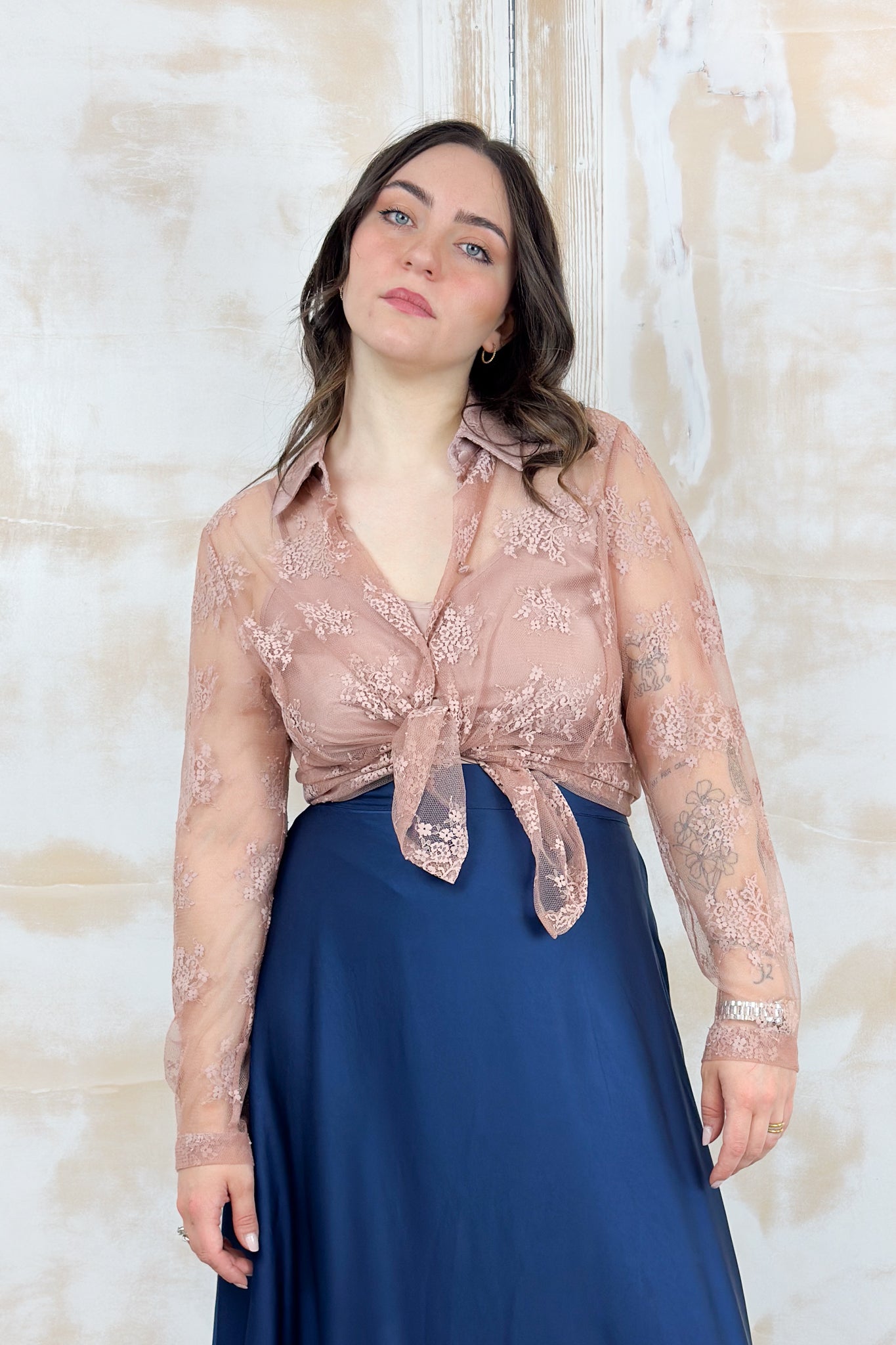 Camicia in pizzo chantilly EMME - Malva