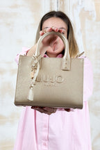 Borsa a mano piccola in saffiano LIU JO - Light gold