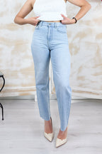 Jeans straight vita alta LIU JO - Den.Blue lt.organza