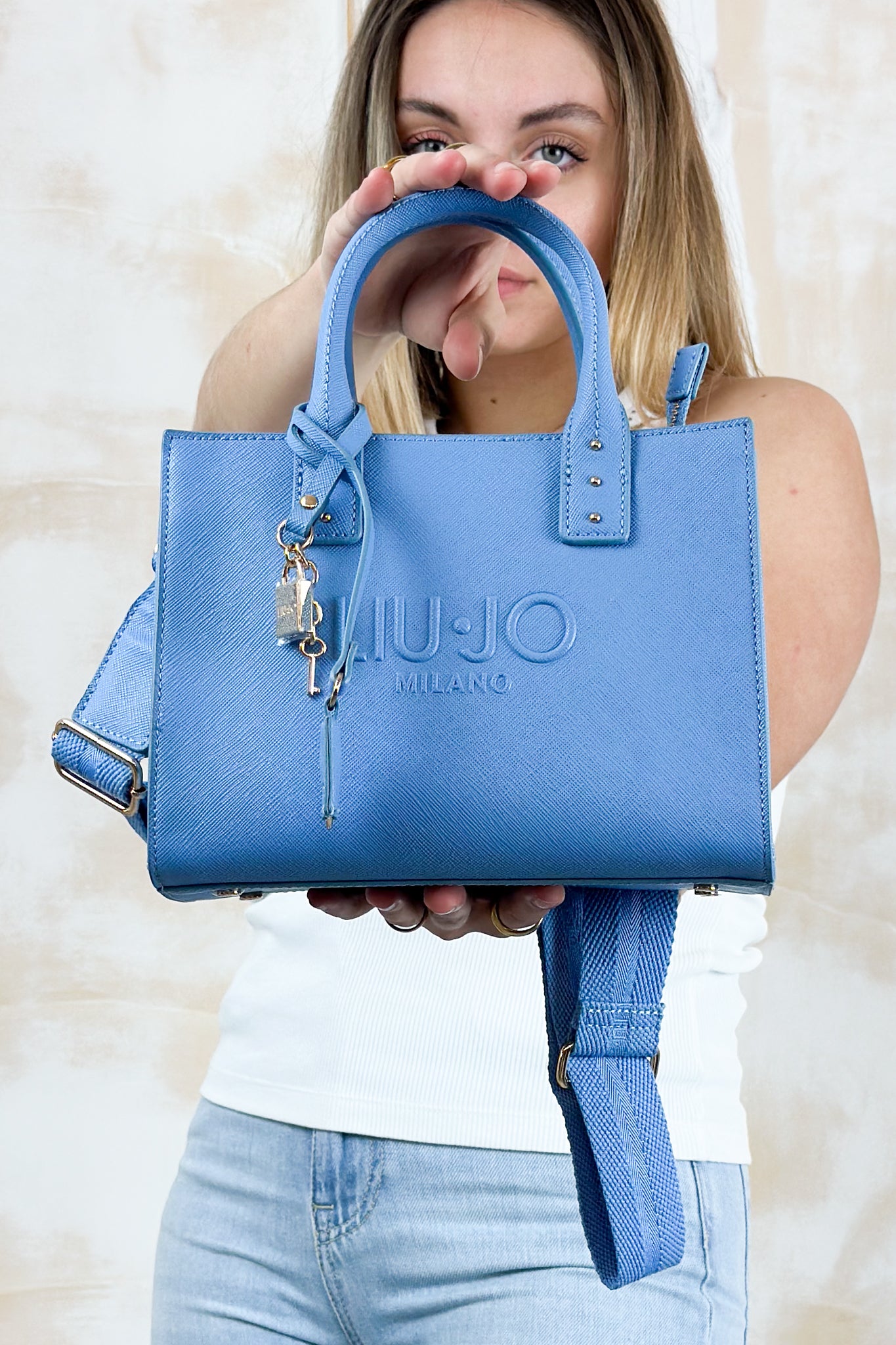 Borsa a mano piccola in saffiano LIU JO - Azure blue