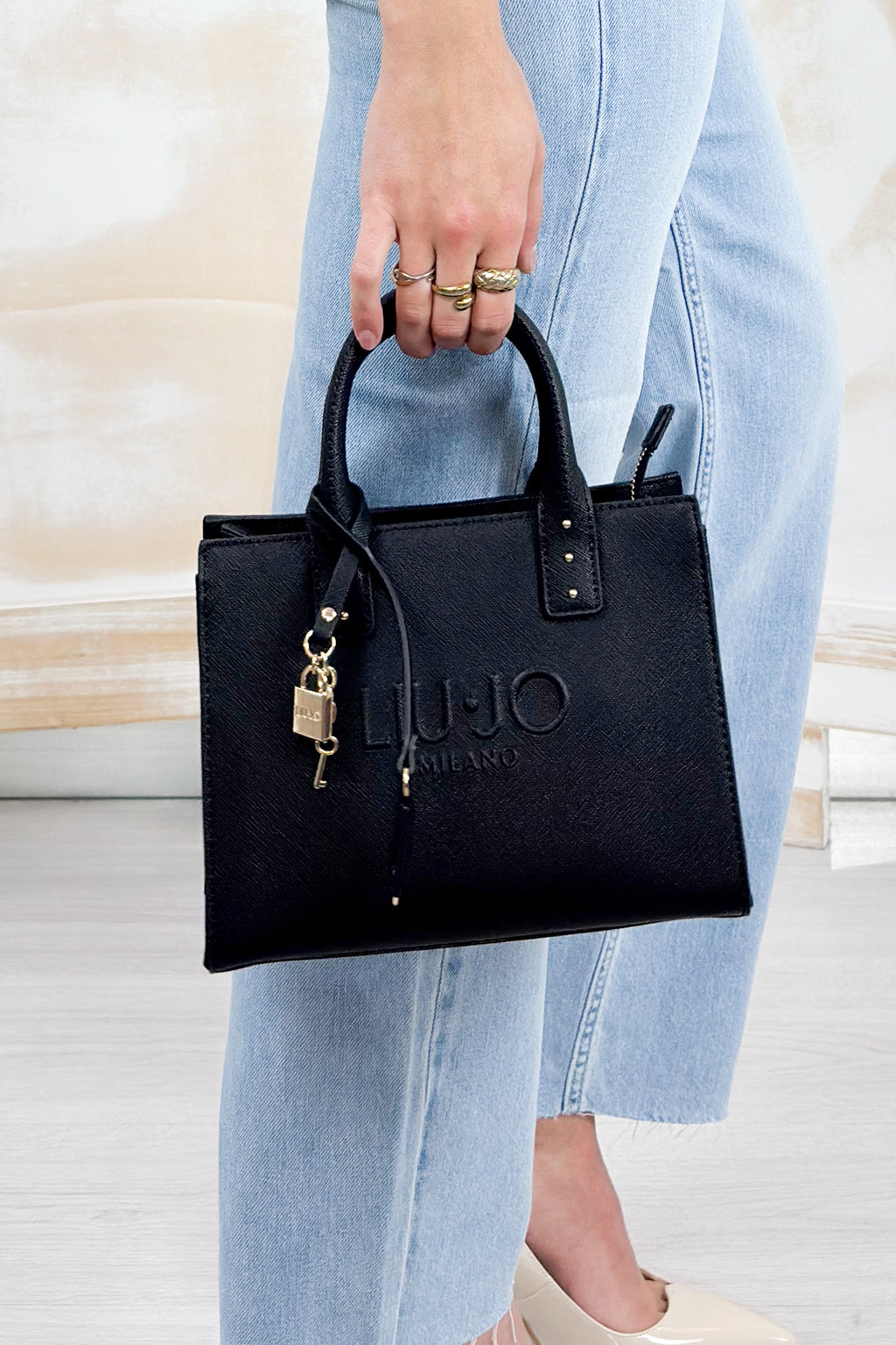 Borsa a mano piccola in saffiano LIU JO - Black