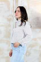 Camicia cropped a righe KAOS - Bianco
