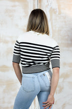 Maglia manica corta a righe LIU JO - White/black
