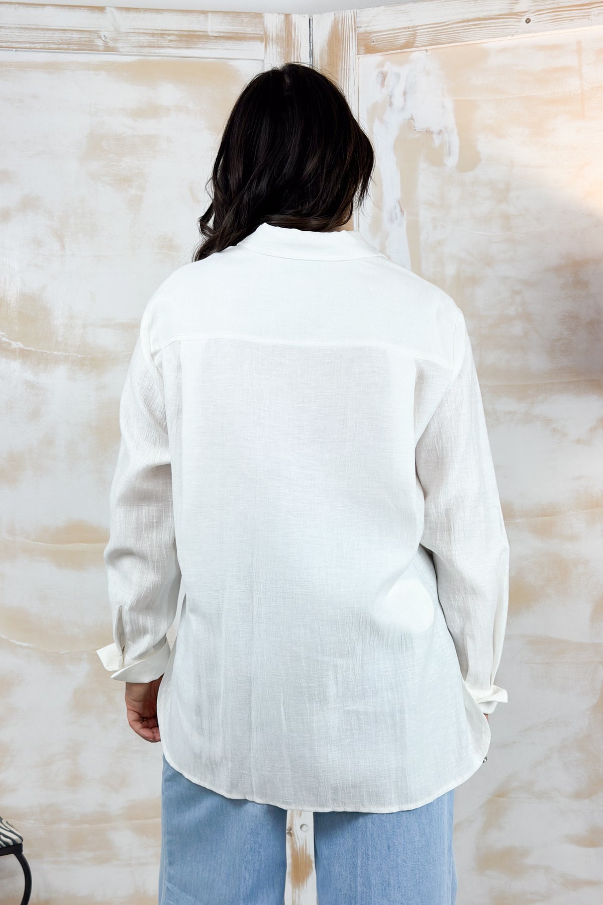 Camicia over in misto lino ramiè KAOS - Panna