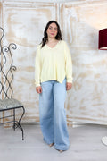 Maglia scollo "V" manica lunga MANILA GRACE - Limonata