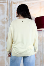 Maglia scollo "V" manica lunga MANILA GRACE - Limonata