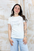 T-shirt slim-fit LIU JO - White milk/leis.time