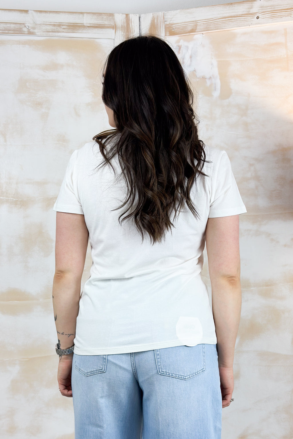 T-shirt slim-fit LIU JO - White milk/leis.time