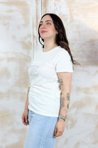 T-shirt slim-fit LIU JO - White milk/leis.time