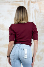 Maglia in filo di viscosa con maniche arricciate KAOS - India