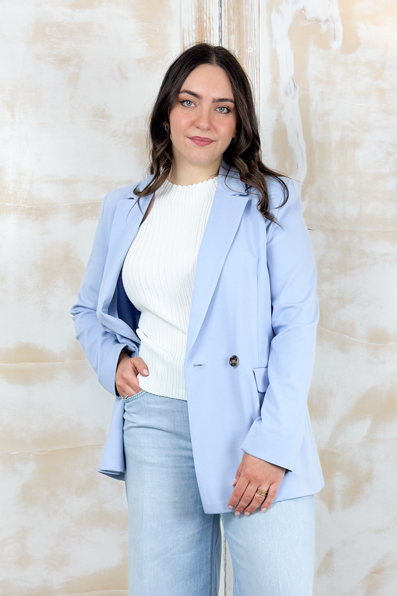 Blazer in jersey doppiopetto EMME - AZZURRO