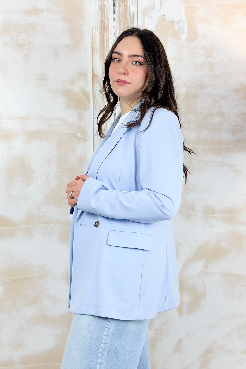 Blazer in jersey doppiopetto EMME - AZZURRO