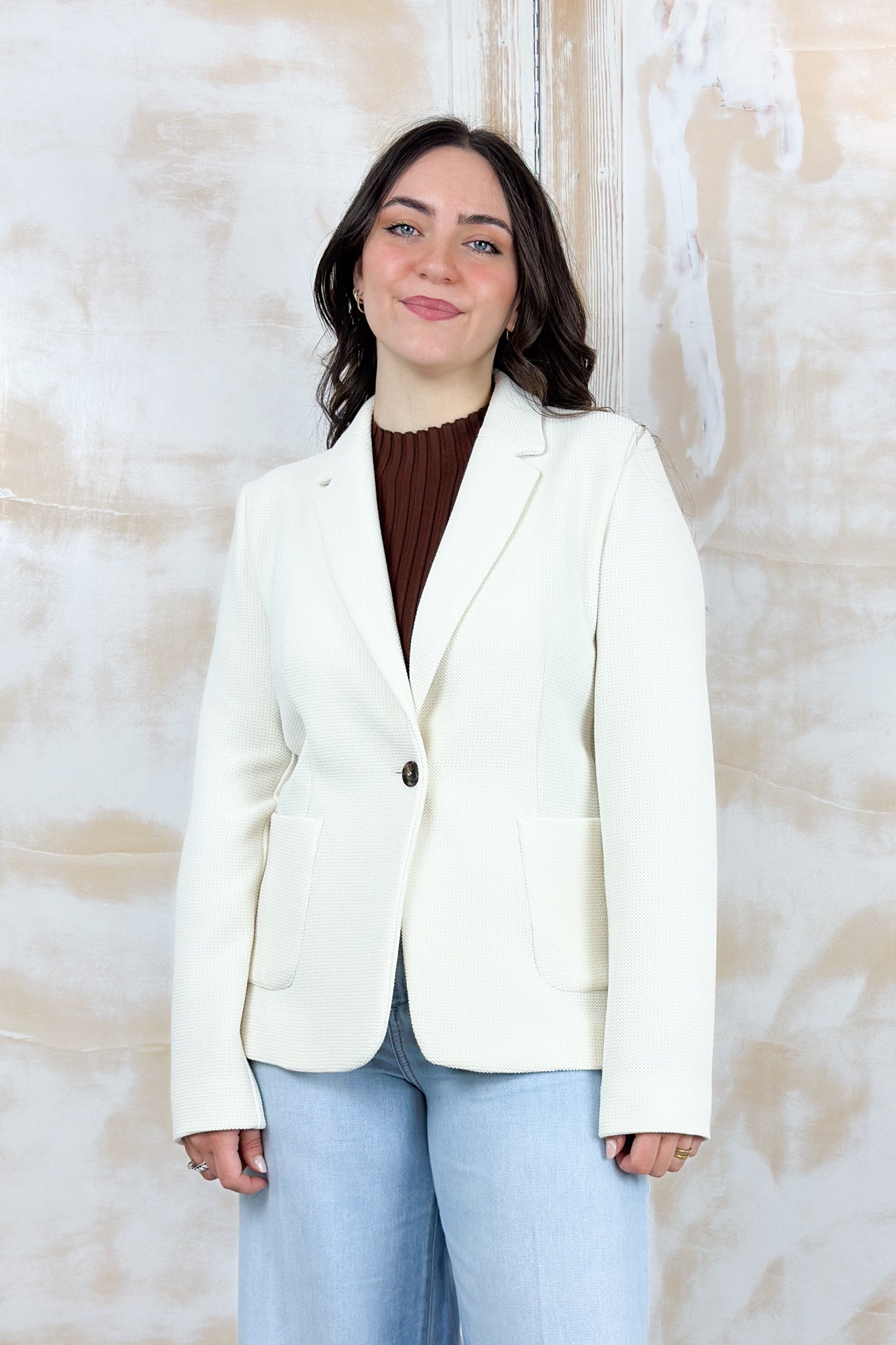 Blazer in stuoia armaturata EMME - BIANCO LANA