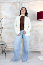 Blazer in stuoia armaturata EMME - BIANCO LANA