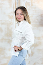 Camicia con fiocco sulla schiena LIU JO - Bianco lana