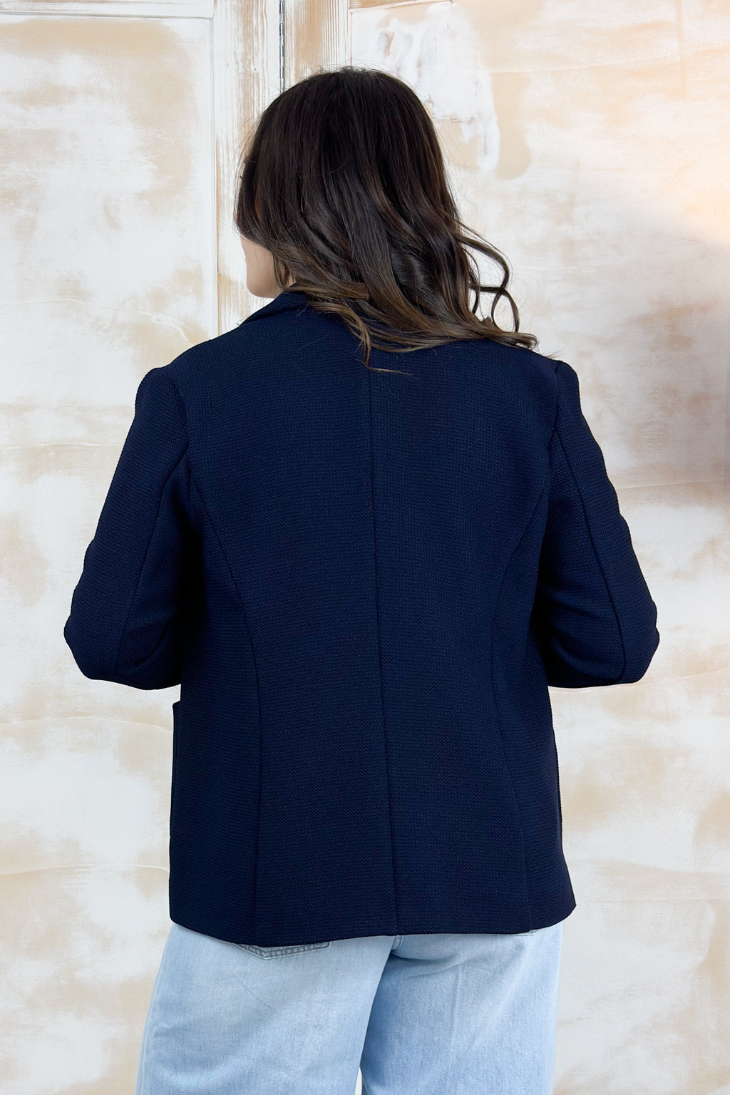 Blazer in stuoia armaturata EMME - Blu notte