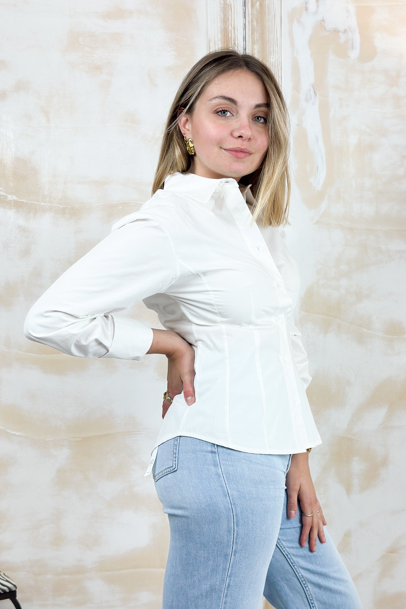 Camicia in popeline basica KAOS - Bianco