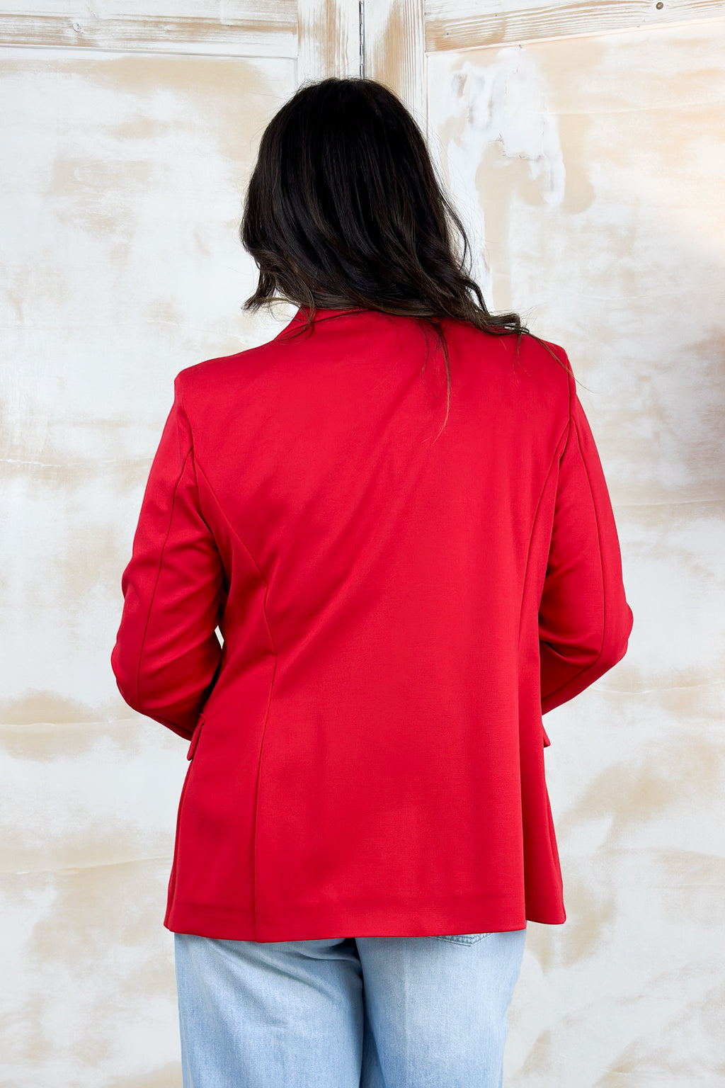 Blazer in jersey con bottoni oro EMME - ROSSO