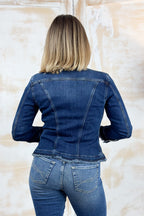 Giacca "KATE" in denim borchiata LIU JO - Den.blue tasch.logo