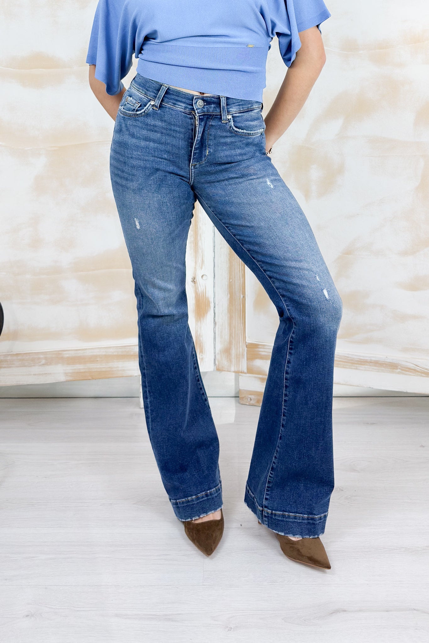 Jeans bootcut a vita alta LIU JO - Den.Blue long.aut.dk