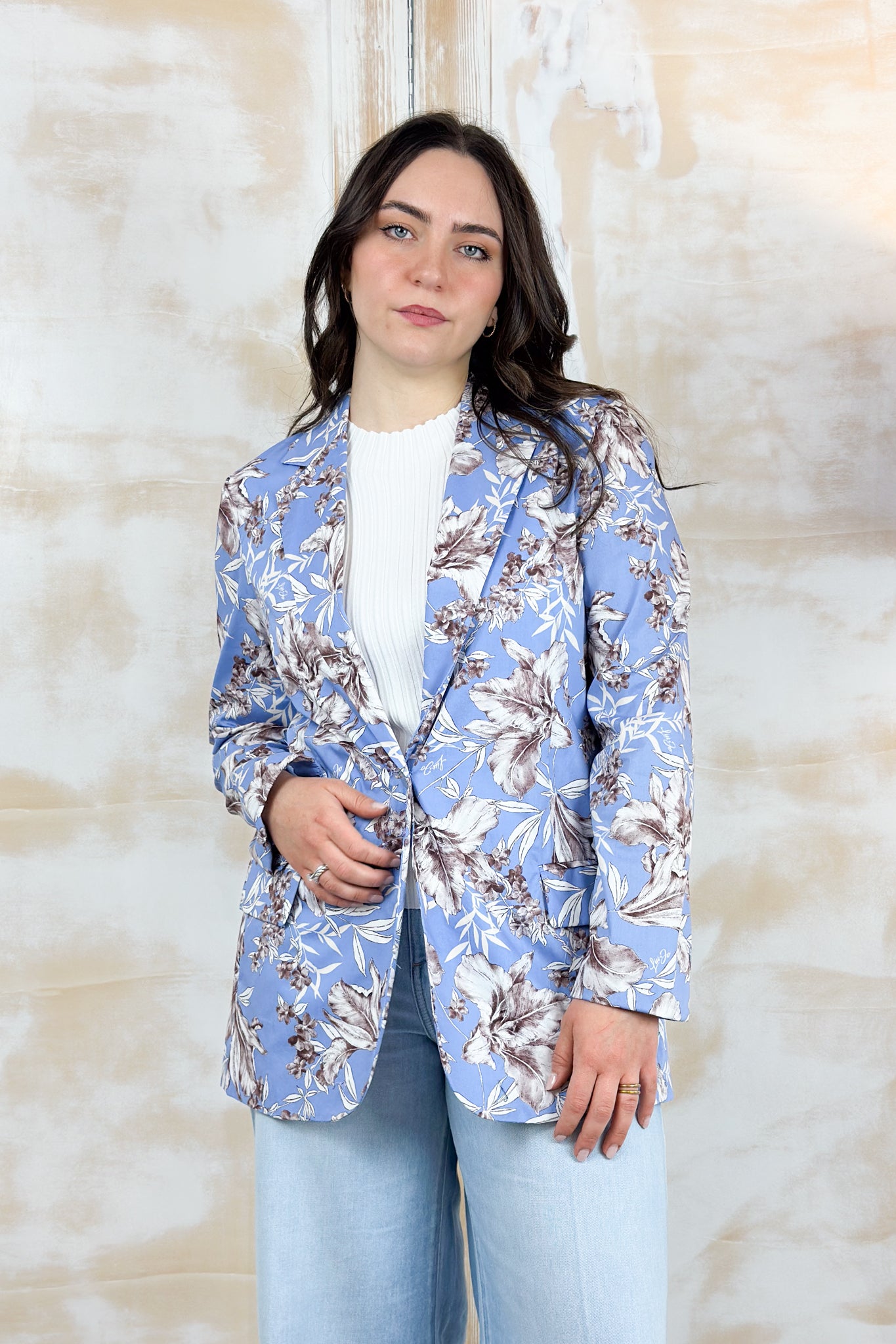 Blazer in cotone fantasia LIU JO - Blu wave liles