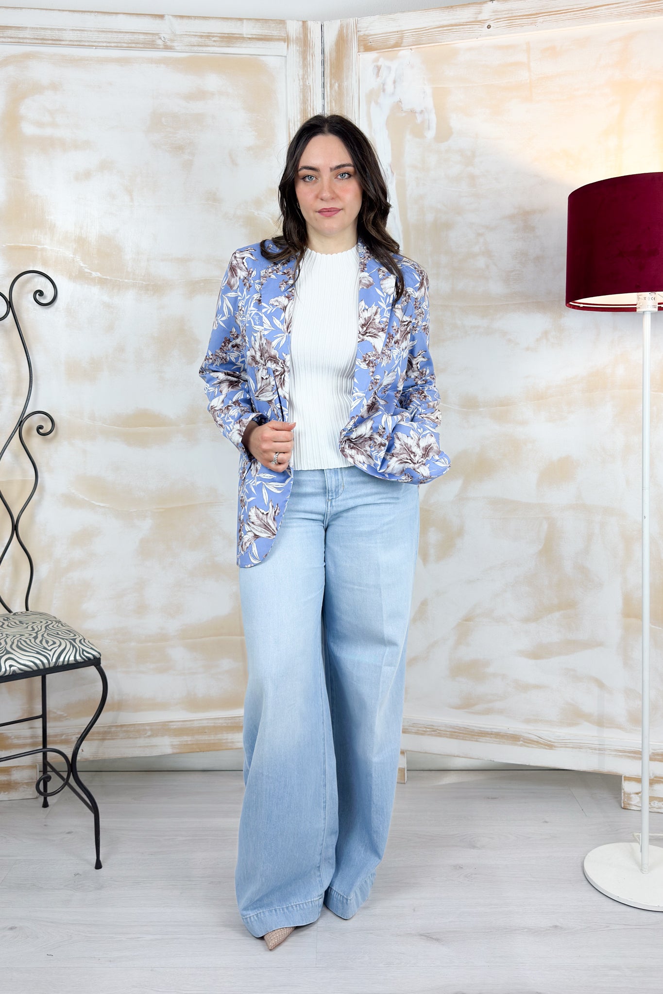 Blazer in cotone fantasia LIU JO - Blu wave liles