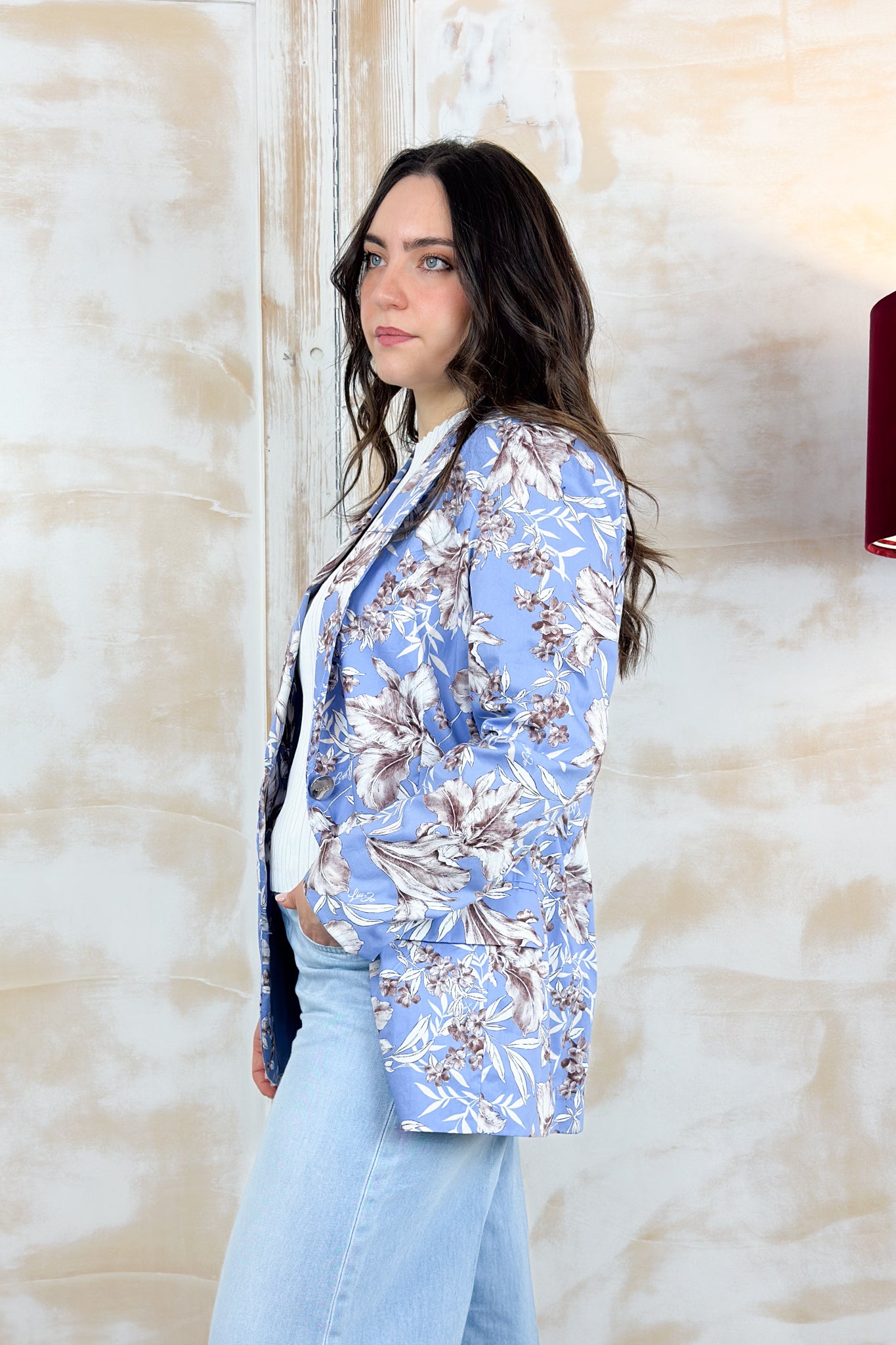 Blazer in cotone fantasia LIU JO - Blu wave liles