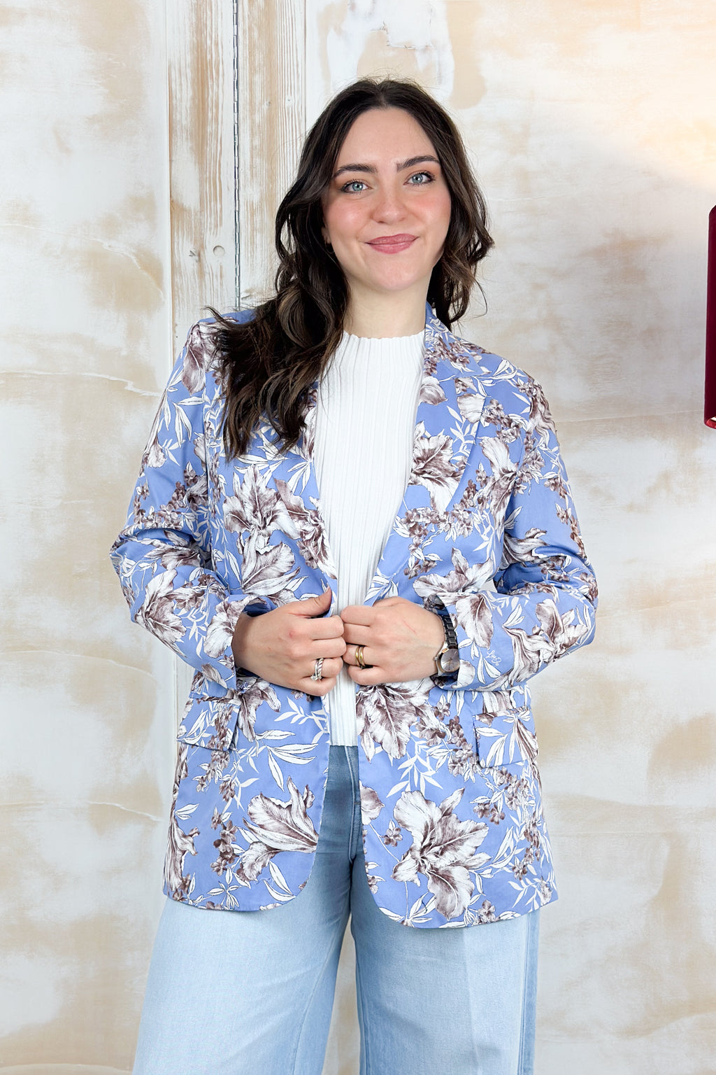Blazer in cotone fantasia LIU JO - Blu wave liles