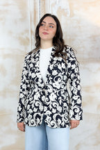 Blazer in cotone fantasia LIU JO - Opposit.black&wh.ara