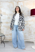 Blazer in cotone fantasia LIU JO - Opposit.black&wh.ara