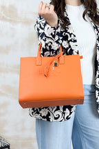 Borsa in saffiano media LIU JO - Arancio