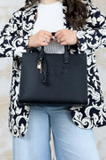 Borsa in saffiano media LIU JO - Nero