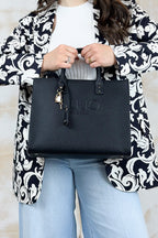 Borsa in saffiano media LIU JO - Nero